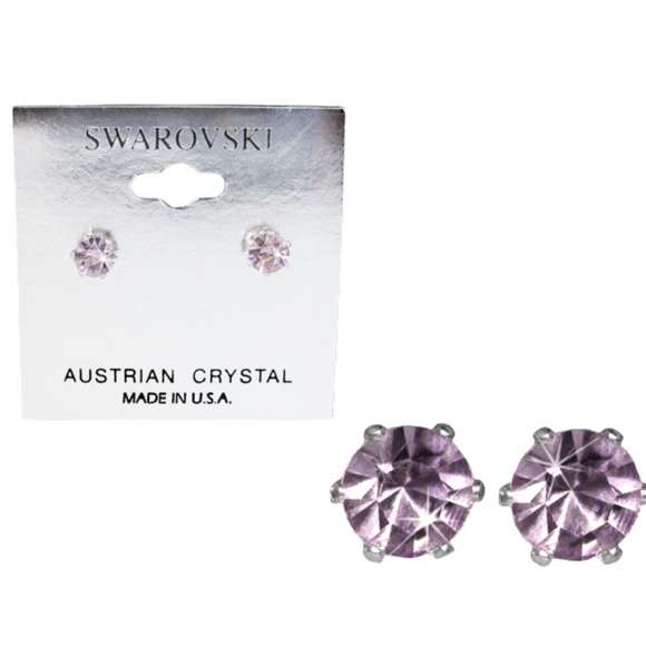 bianca stone Jewelry - Swarovski tanzanite and silver plated Crystal Stud earrings